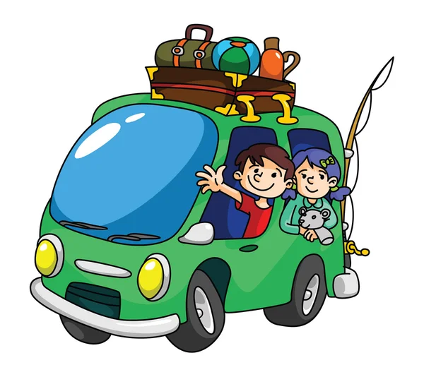 Autobús de vacaciones — Vector de stock