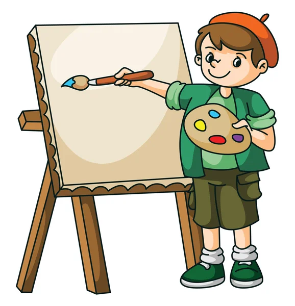 Niño artista pintor — Wektor stockowy