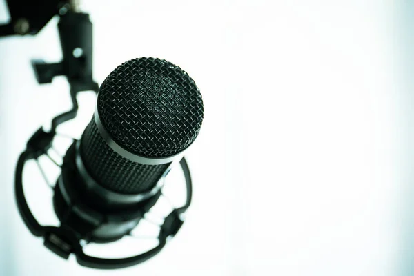 Studio Enregistrement Sonore Domicile Équipement Comprenant Microphone Condensateur Professionnel Casque — Photo