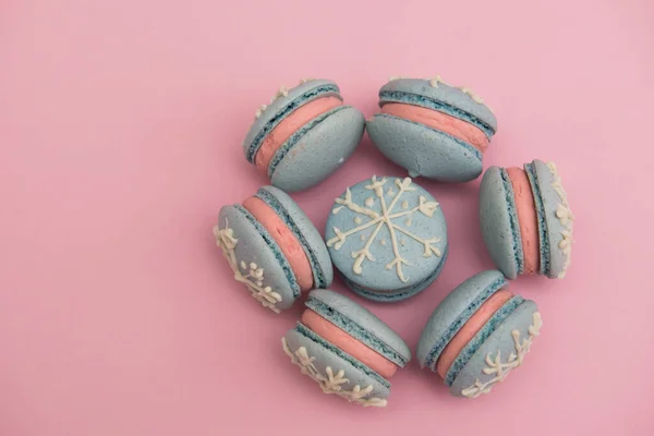 Macarons Kleine Französische Kuchen Süß Und Bunt — Stockfoto