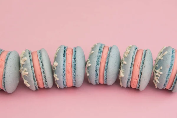 Makarony Małe Francuskie Ciasteczka Słodkie Kolorowe — Zdjęcie stockowe