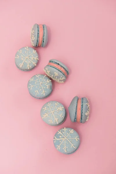 Macarons Kleine Französische Kuchen Süß Und Bunt — Stockfoto