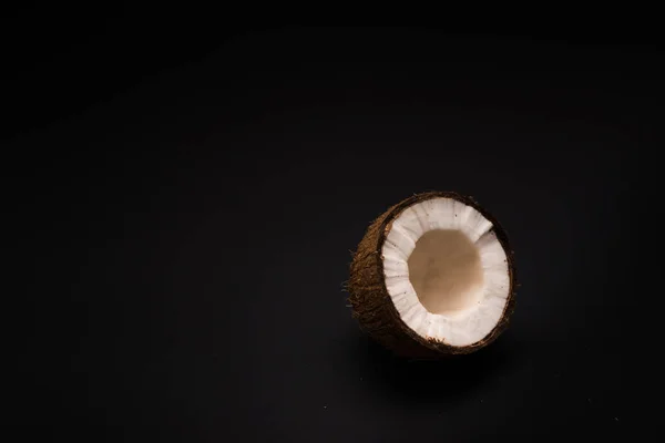 Coconut Isolated Black Background — Stock Photo, Image