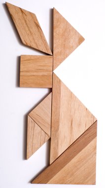 Tangram bulmacanın şekil: tavşan