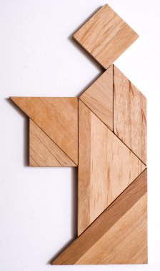 Tangram bulmacanın şekil: Hizmet veren adam