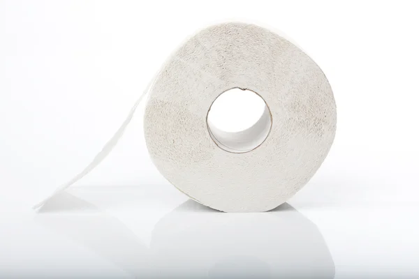 Roll of toilet paper with reflection, side shot — Stock Photo, Image