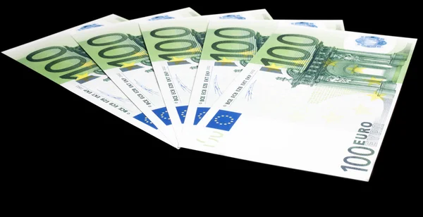 5 x 100 eurosedlar — Stockfoto