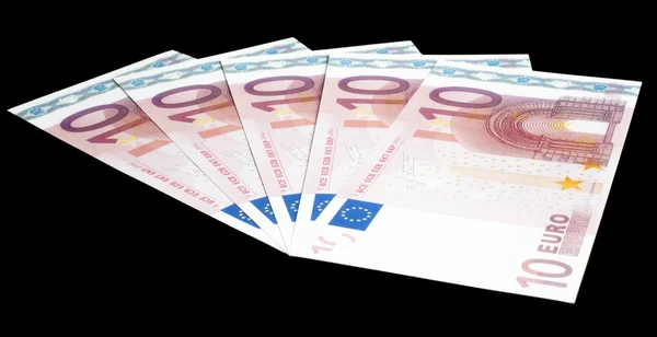 5 x 10 Euro billetes de banco —  Fotos de Stock