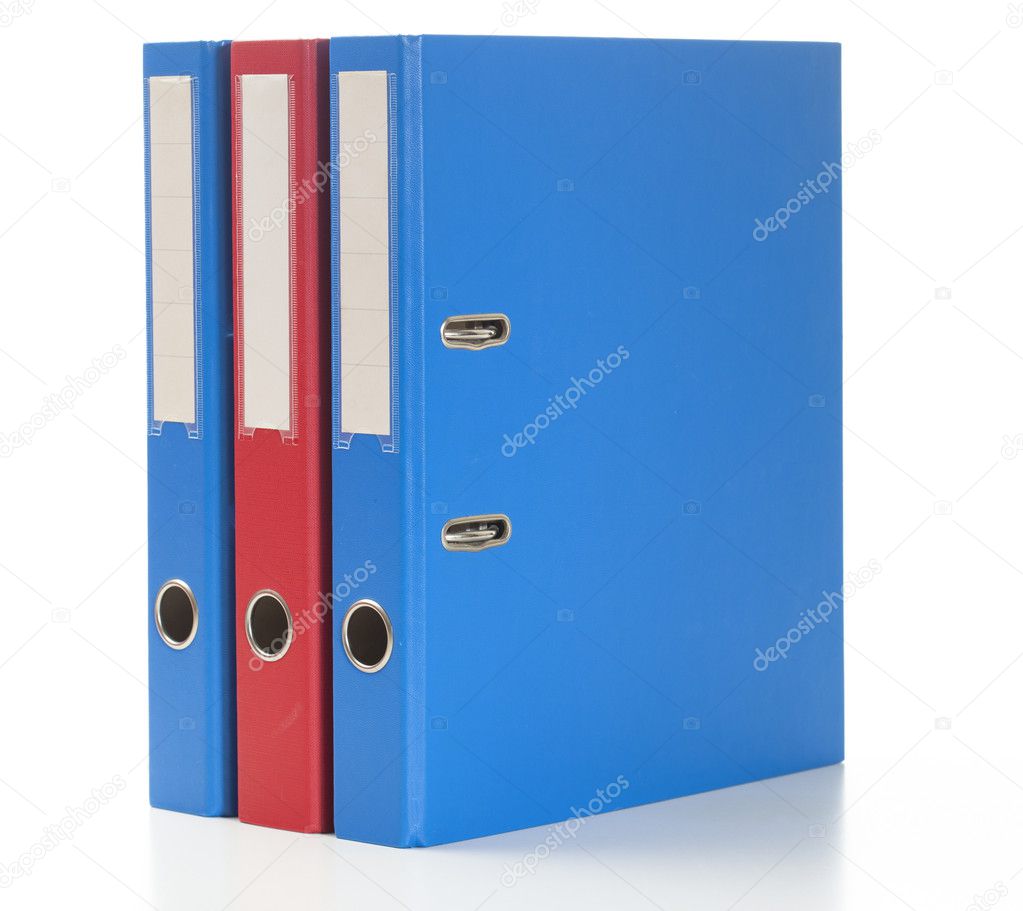 Red and blue ring binders