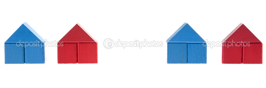Wooden blocks concept: One house missing