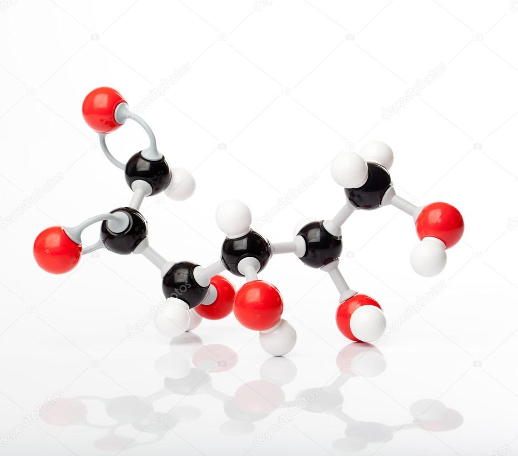 Molecule model of glucose, dextrose or grape sugar