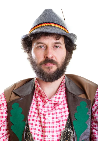 Bearded guy in traditional bavarian clothes — Stock Photo, Image