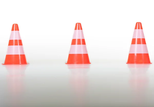 Row of traffic cones or pylons — Stock Photo, Image