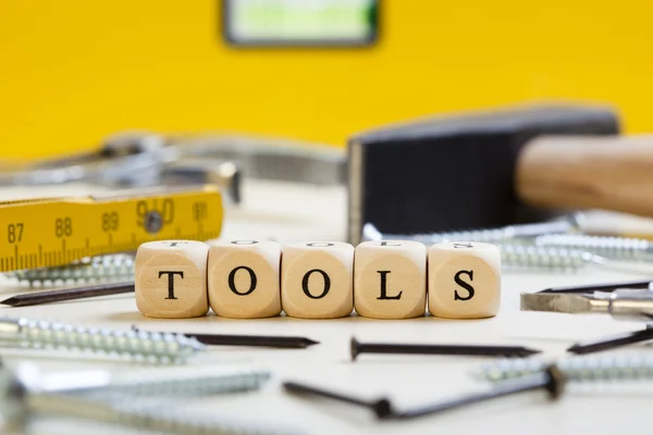 Letter Dices Concept: Tools — Stock Photo, Image