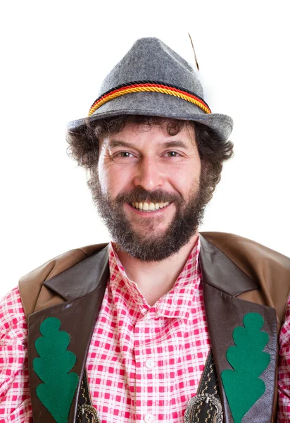 Bearded guy in traditional bavarian clothes — Stock Photo, Image