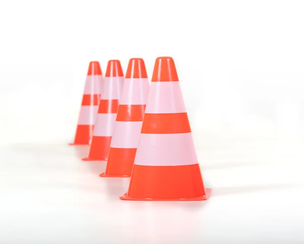 Row of traffic cones, pylons — Stock Photo, Image