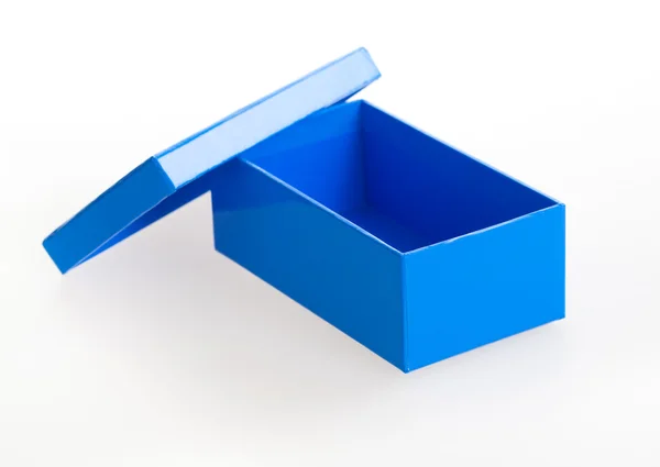 Offene blaue Schachtel — Stockfoto