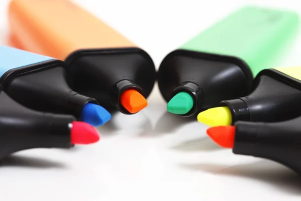 Multi colored text markers — Stock Photo, Image