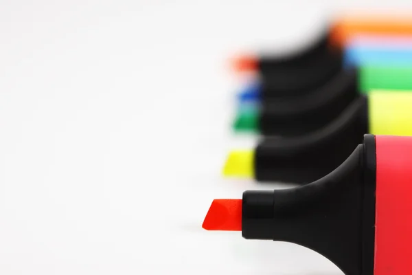 Line up of text markers — Stock Photo, Image