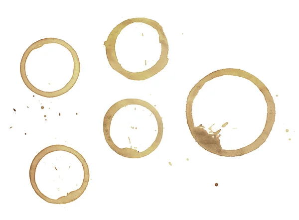 Coffee stains on white background — Stock Photo, Image