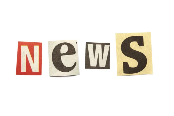 Cut out letters saying news — Stock Photo, Image