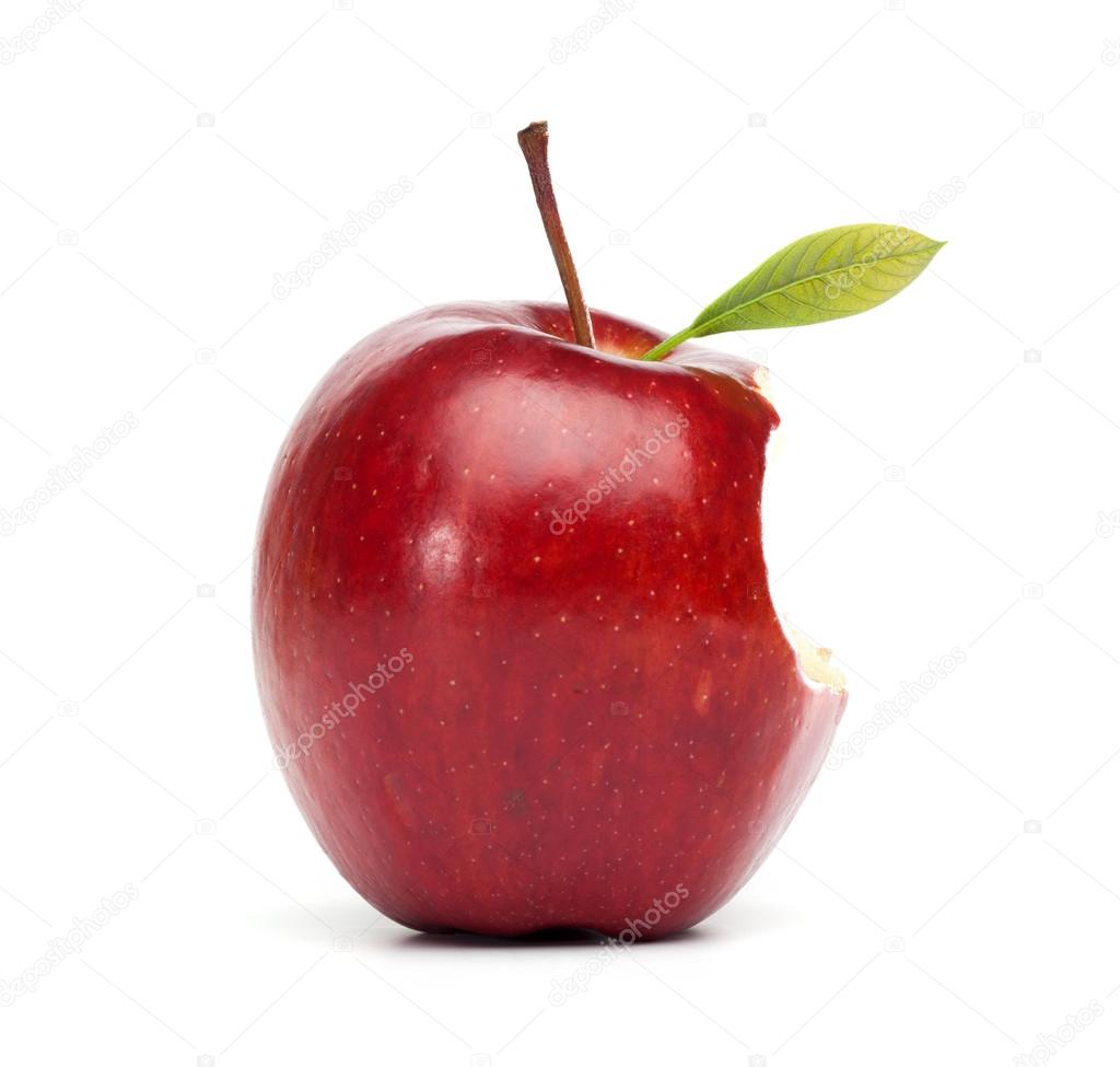 Red Apple with Bite