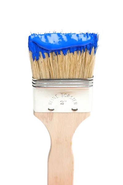 Paint Brush with Blue Paint — Stock Photo, Image