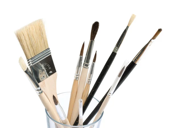 Glass with Paint Brushes — Stock Photo, Image