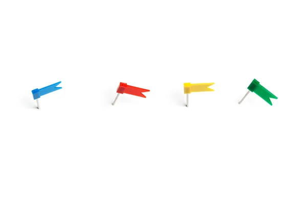 Πολύχρωμο σημαία push καρφίτσες — Φωτογραφία Αρχείου