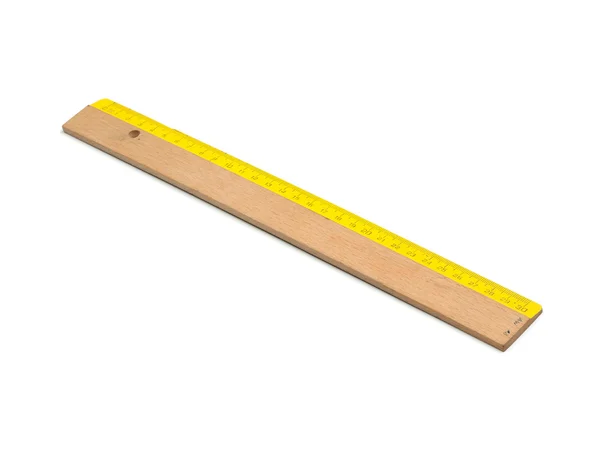 Wooden school ruler, centimeter scale — Stock Photo, Image