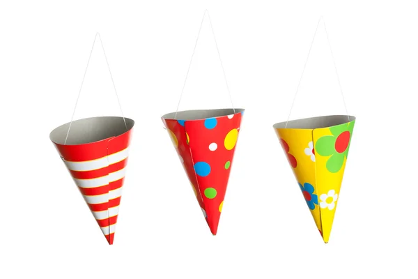 Three Hanging Party Hats — Stock Photo, Image