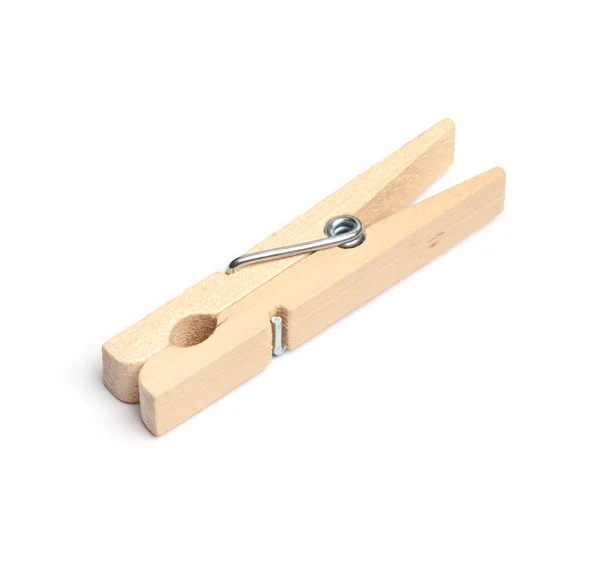 Tek izole clothespin — Stok fotoğraf