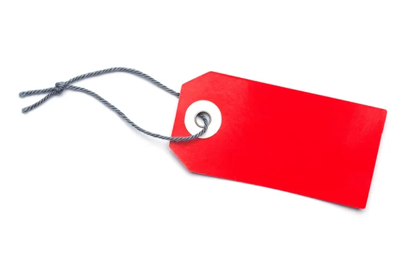 Etiqueta roja con cable - aislado en blanco —  Fotos de Stock