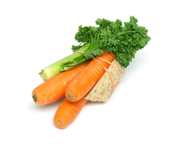 Soupe Légumes isolés sur fond blanc — Photo