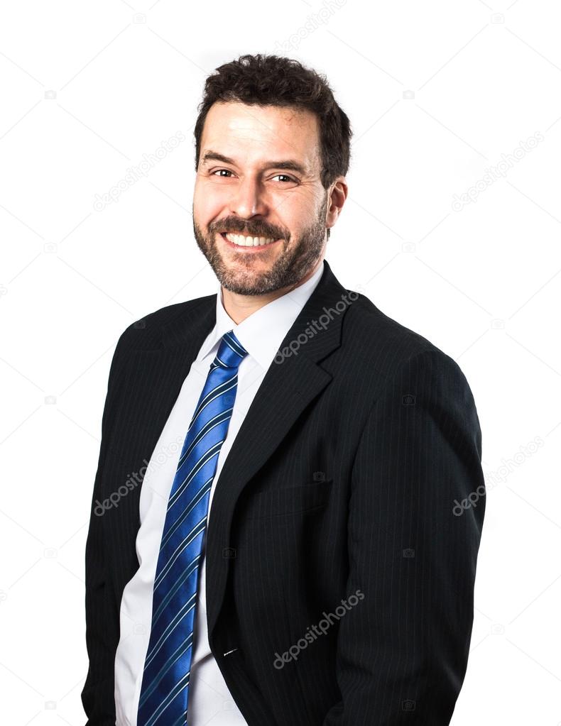 Waist up portrait of a mature adult Caucasian man