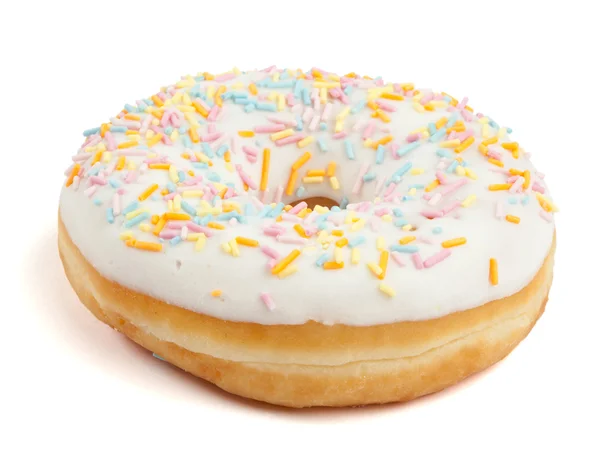 White Doughnut with sugar sprinkles — Stock Photo, Image