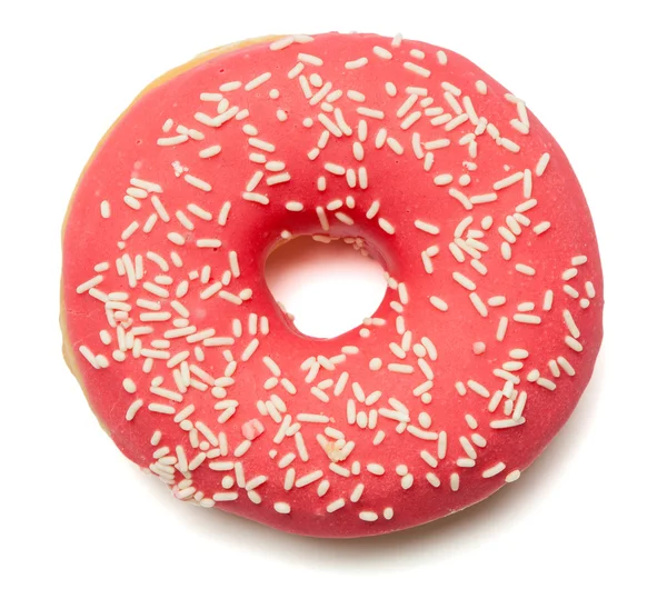 Pink, red Donut with sugar sprinkles — Stock Photo, Image
