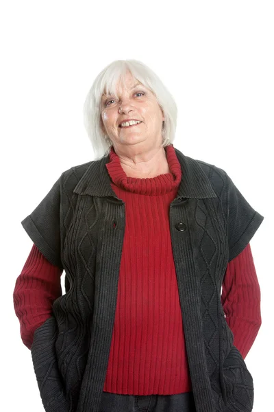 Happy Casual Senior Woman - Waist Up Portrait — Stock Photo, Image