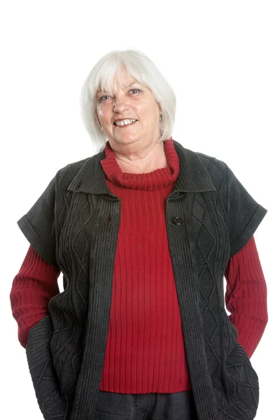 Happy Casual Senior Woman - Waist Up Portrait — Stock Photo, Image