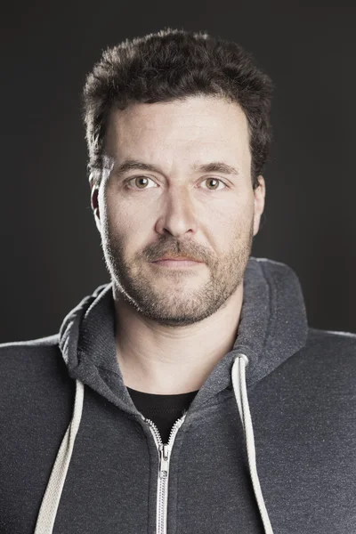 Closeup studio portrait of a mature adult Caucasian man — Stock Photo, Image