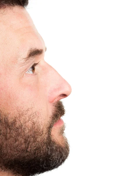 Side portrait closeup of mature adult man — Stock Photo, Image