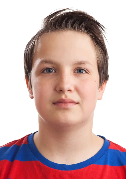 Teenager Junge (causian) Nahaufnahme Portrait lachen — Stockfoto