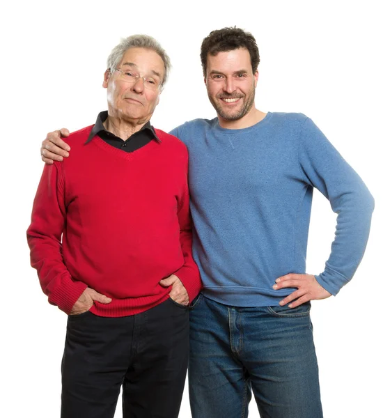 Senior and mature adult, two generations portrait — Stock Photo, Image