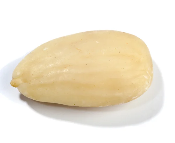 Single almond isolated on white — Stock Photo, Image