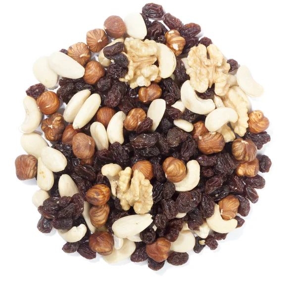 Trail mix nuts and raisins — Stock Photo, Image