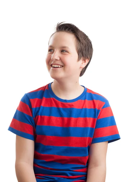 Teenage boy (Causian) waist up portrait, looking sideways — Stock Photo, Image