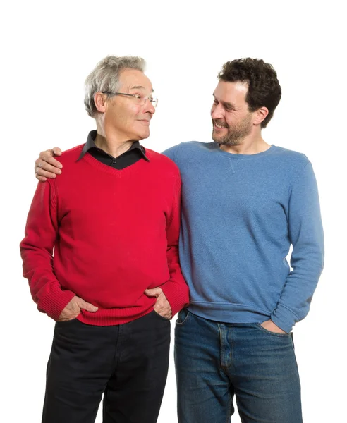 Senior and mature adult, two generations portrait — Stock Photo, Image