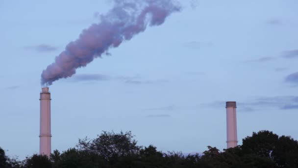 Palenia komin przemysłowe — Wideo stockowe