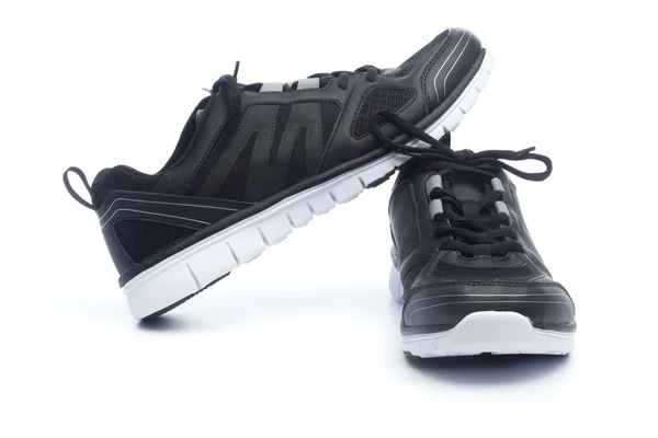Pair of black sport shoes, sneakers — Stock Photo, Image