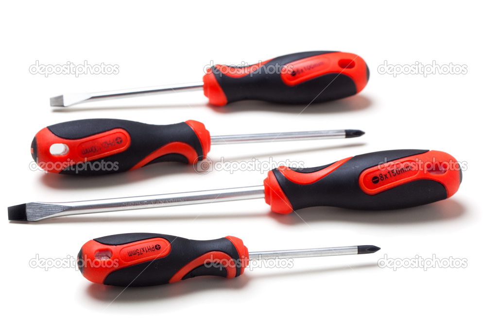 Set of slotted and phillips screwdrivers